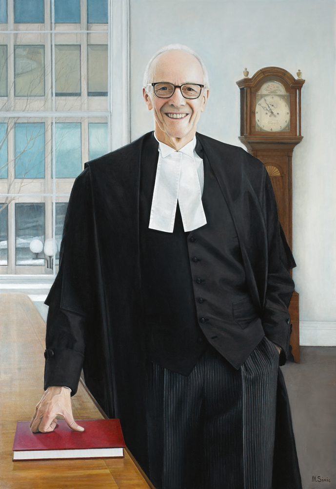 Oil on Canvas, 50" x 40", The portrait was commissioned by The Law Society of Upper Canada and it is permanently exhibited in Osgude Hall in Toronto